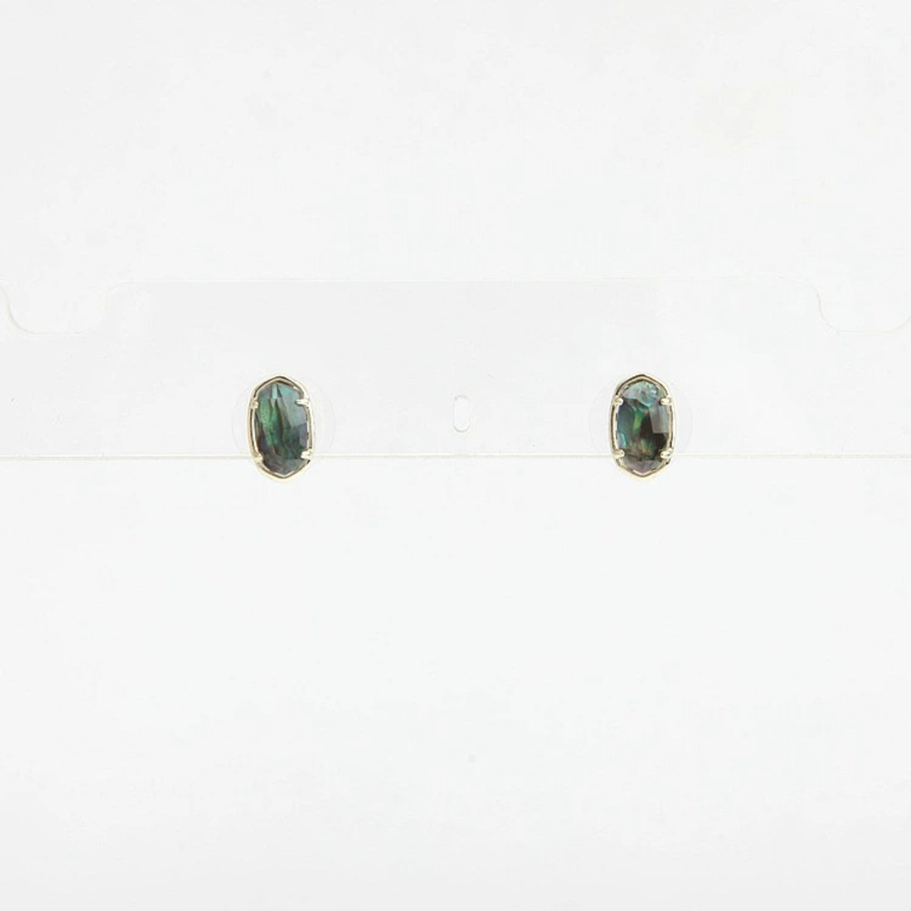 Kendra Scott Dark Green Faux Crystal Geometric Small Stud Earrings